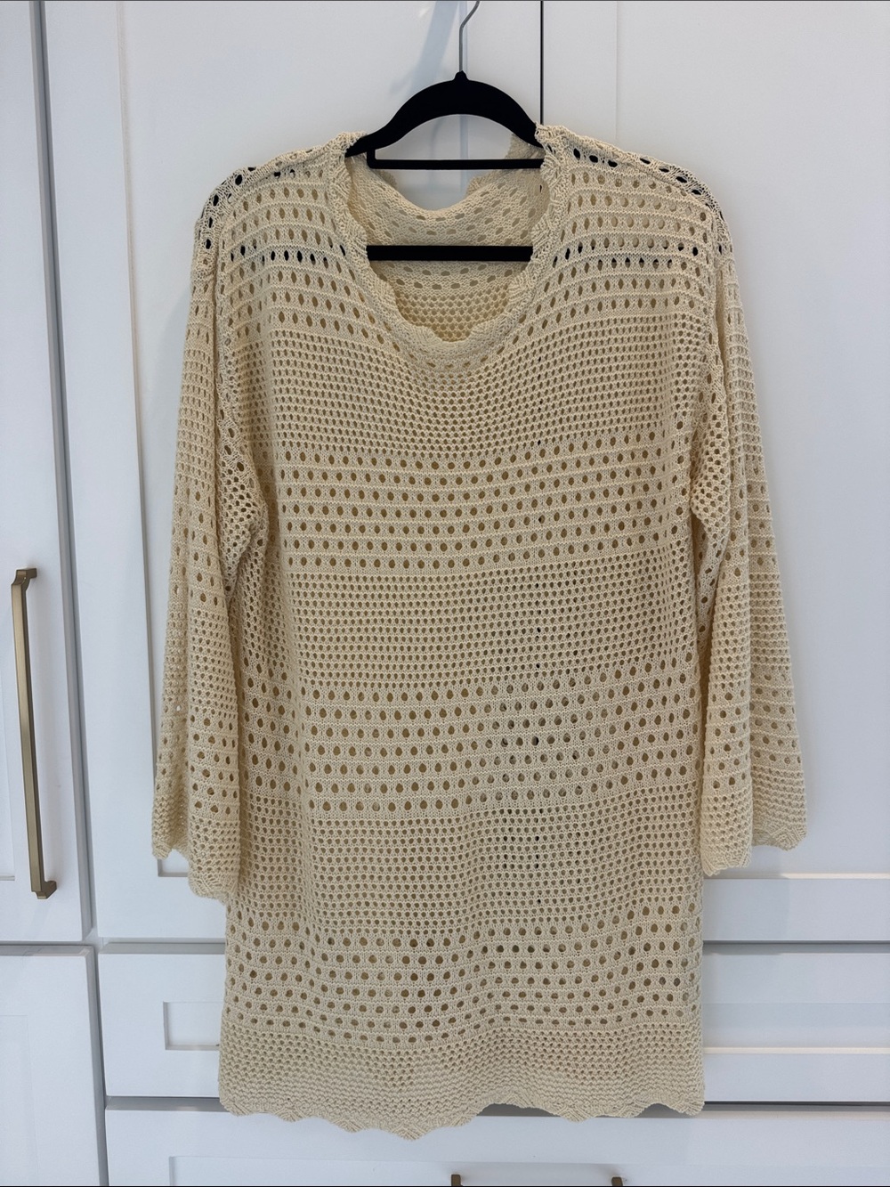 Cupshe Cream Crochet Swim Coverup